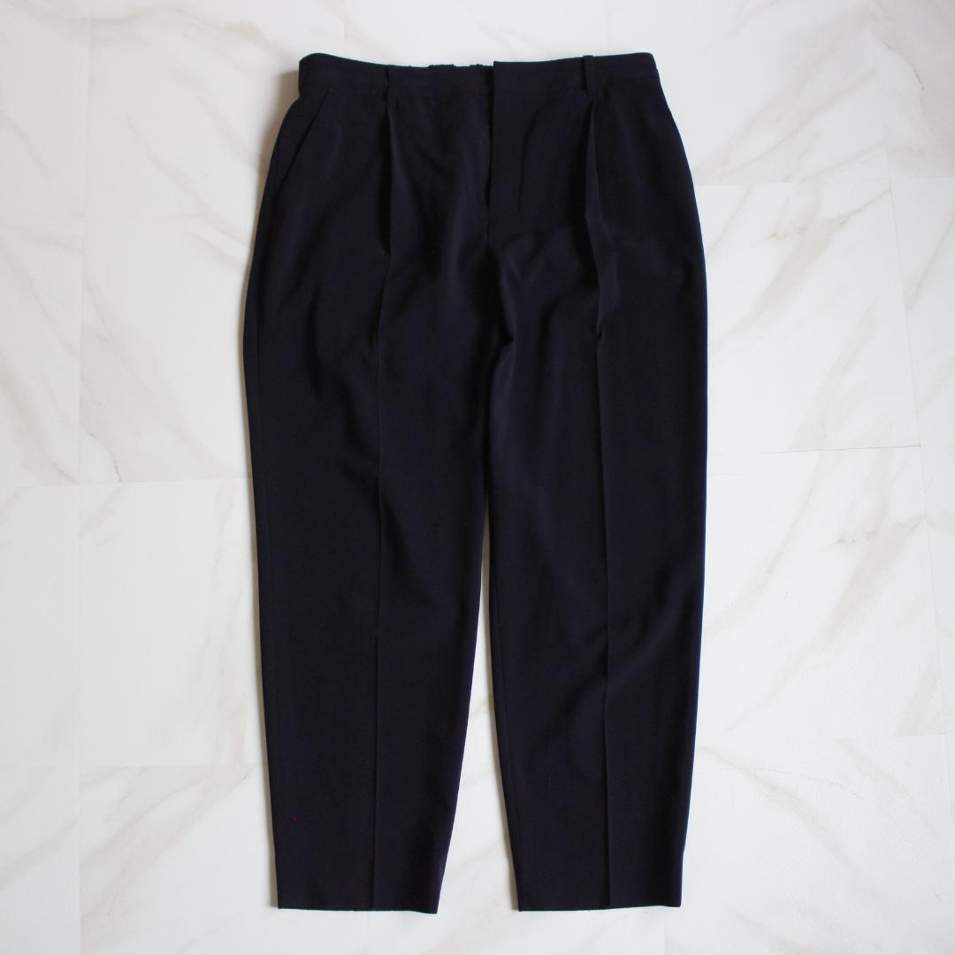 【大きいサイズ】INDIVI ノーカラー セットアップスーツ 3L 紺色