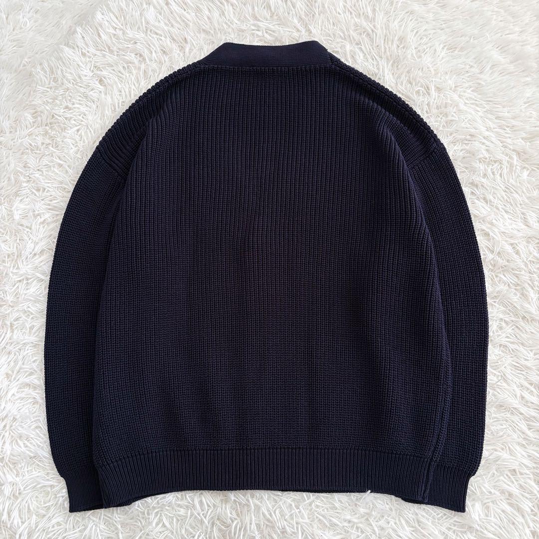美品 定価7.3万 24SS ラルディーニ Vネックカーディガン ネイビー L