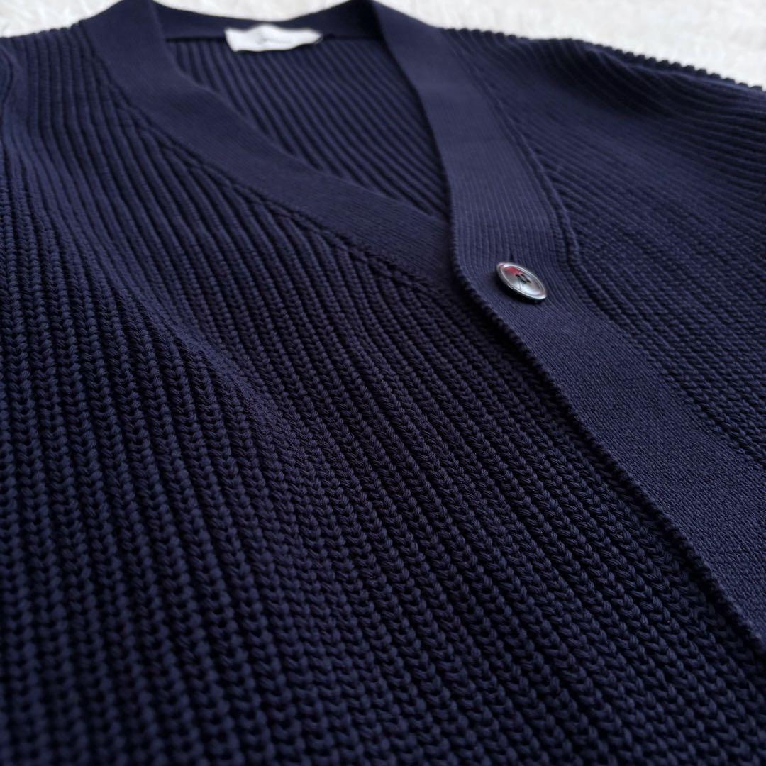 美品 定価7.3万 24SS ラルディーニ Vネックカーディガン ネイビー L