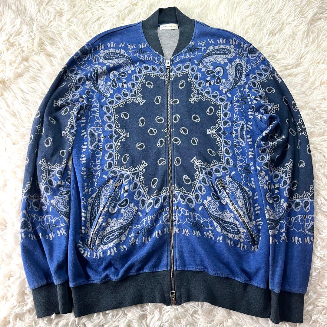 希少XLサイズ ETRO エトロ ブルゾン バンダナ柄 ダブルジップ 近年