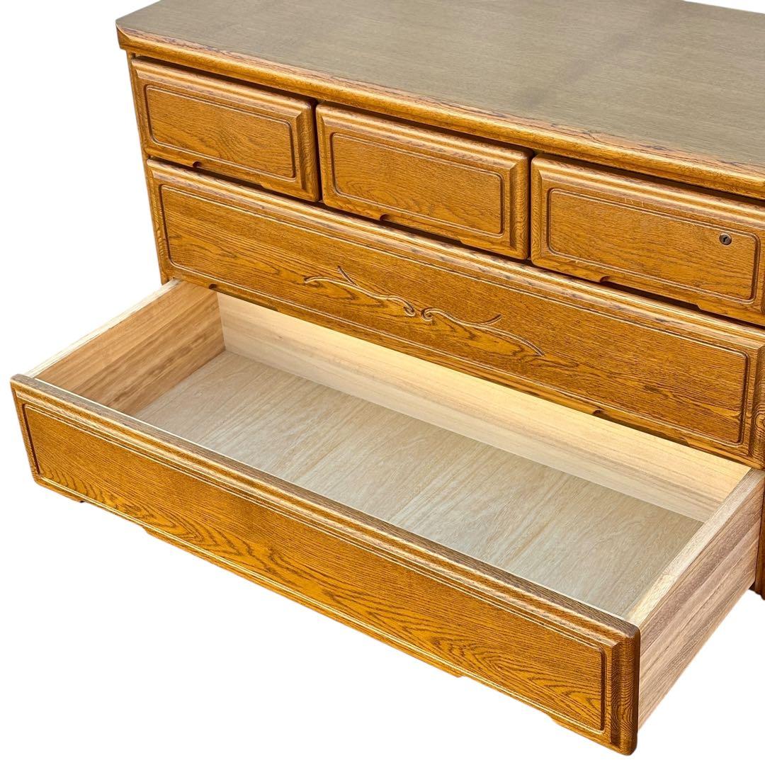 起立木工 ハイチェスト 7段 国産 ナラ材 鍵付き 婚礼家具 クラシック