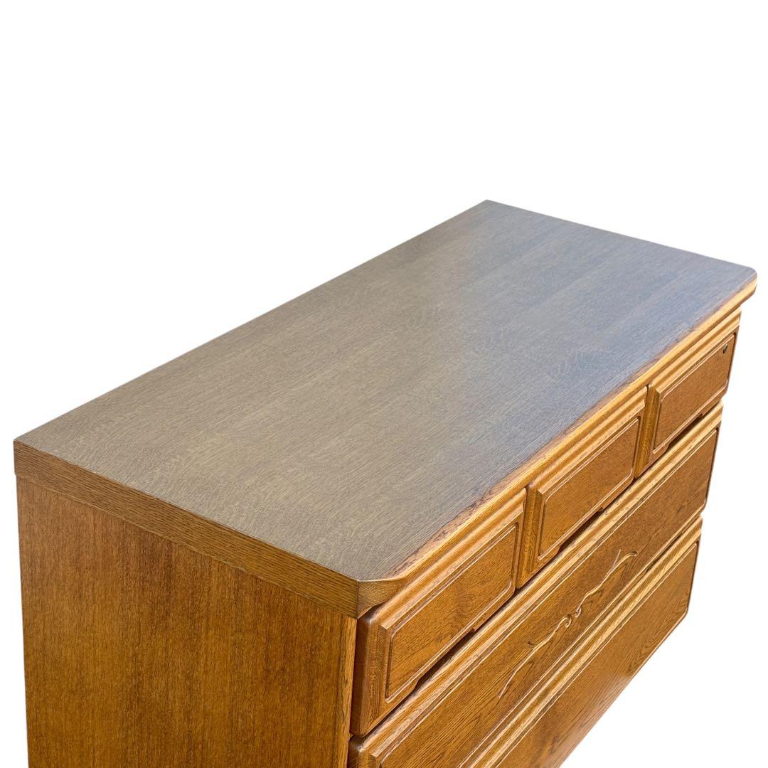 起立木工 ハイチェスト 7段 国産 ナラ材 鍵付き 婚礼家具 クラシック