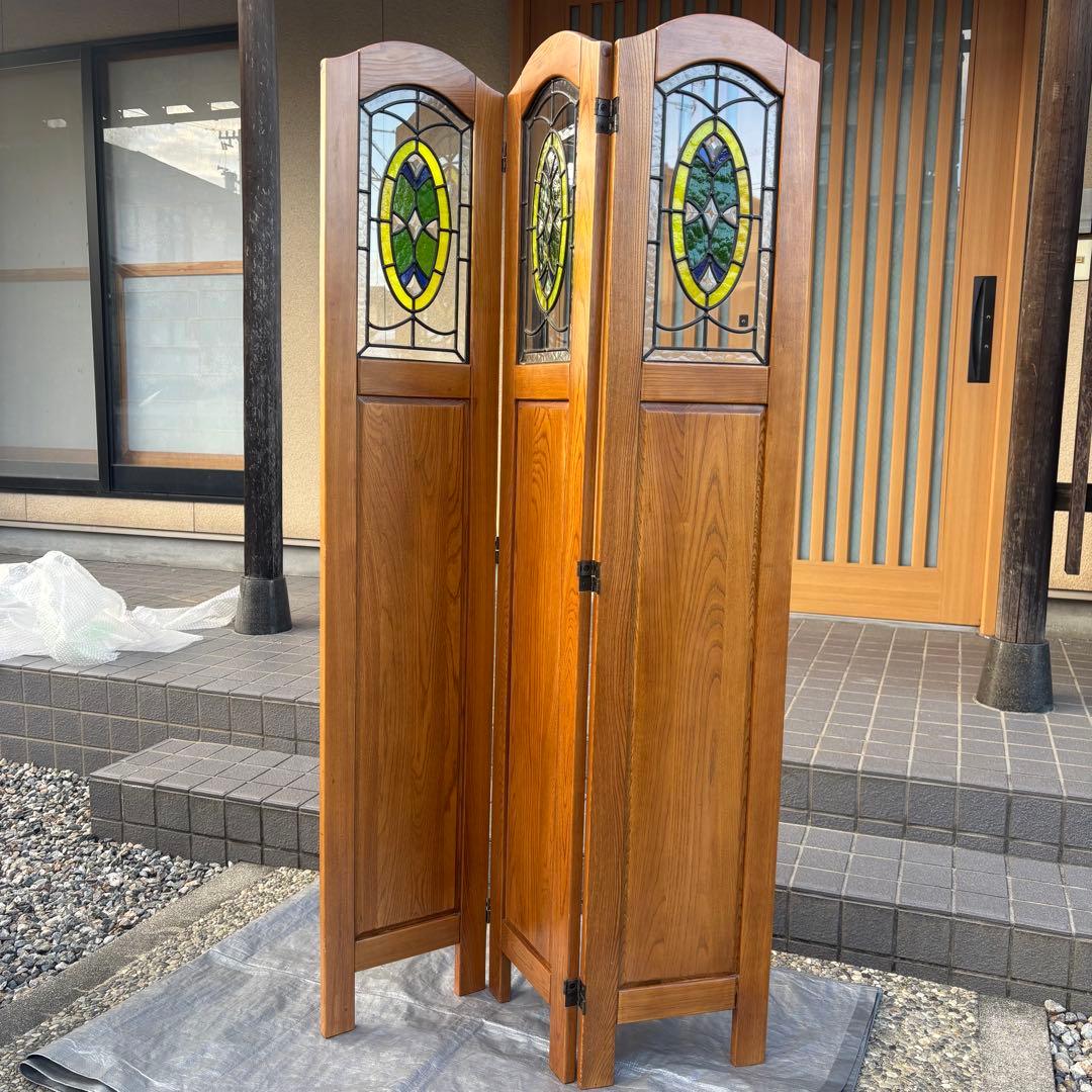 【希少】ステンドグラス　パーテーション　衝立　間仕切り