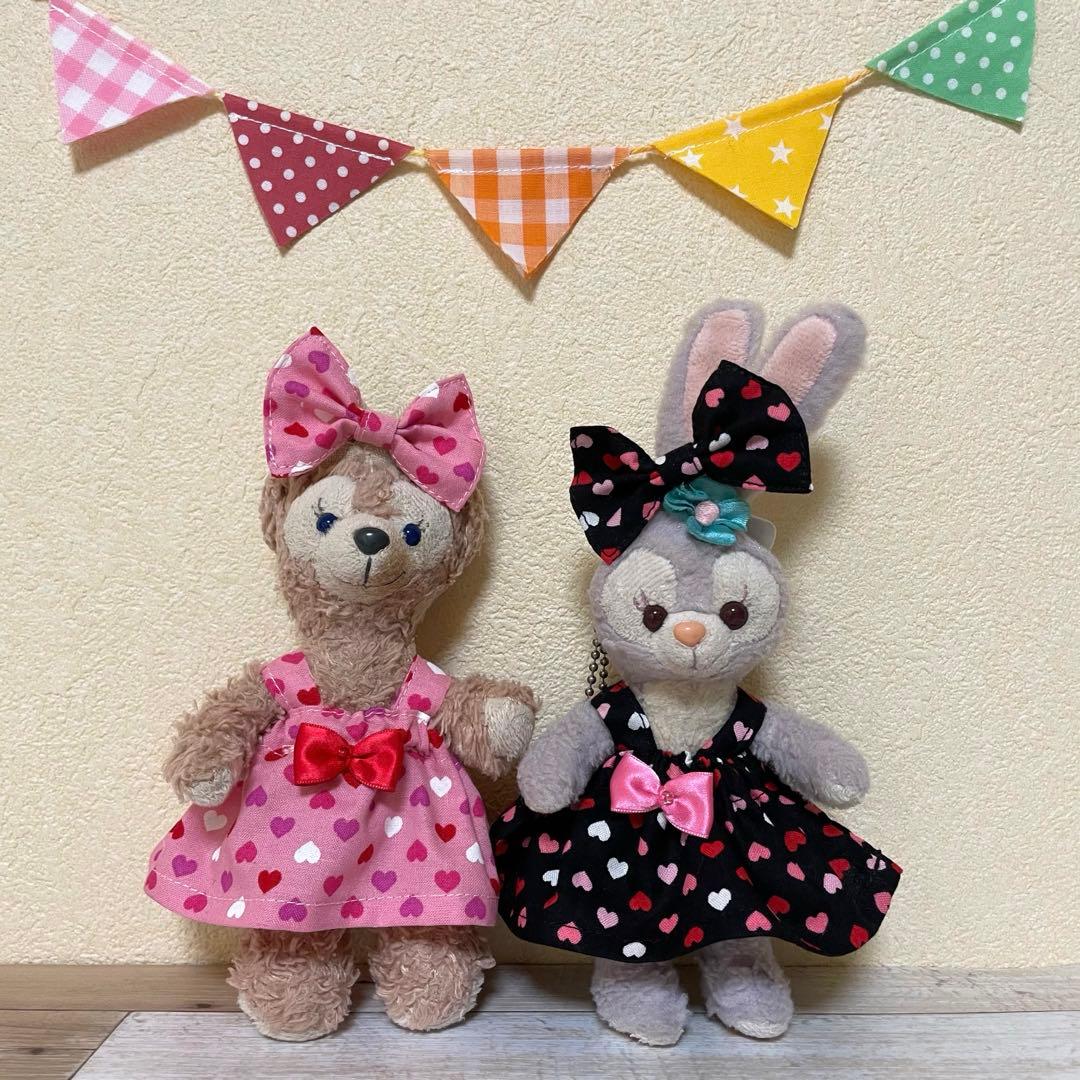 ハンドメイド★ハート柄♡コスチューム★ぬいぐるみバッジ♡ストラップ用パルパルーザ