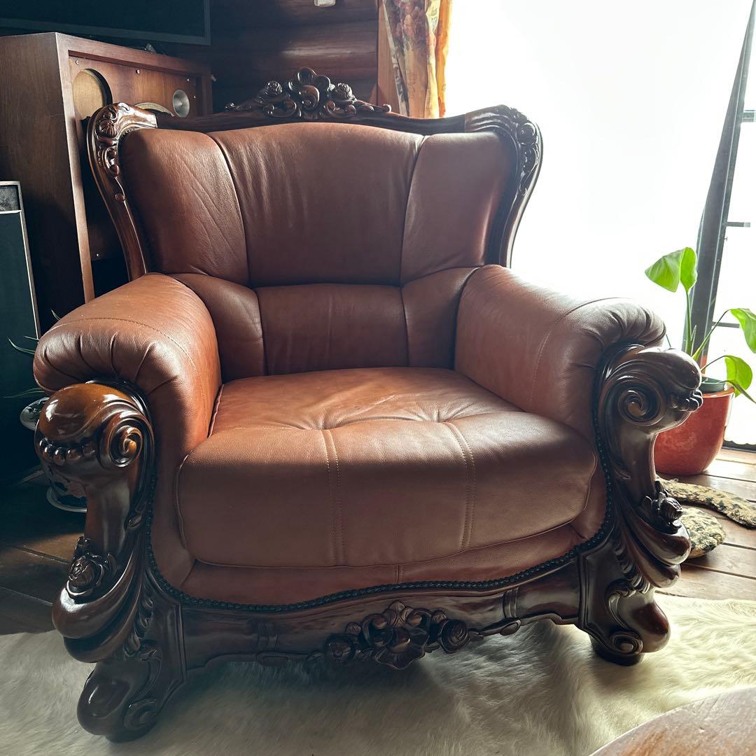 削除前最終お値引き❣️ヴィンテージ1pソファー　1人掛けソファ