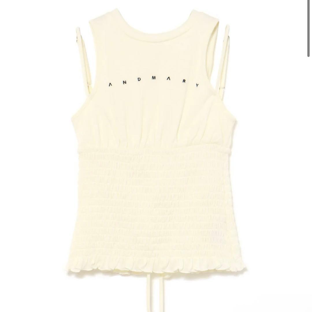 トップス AM1296 Ami shirring logo tops andmary