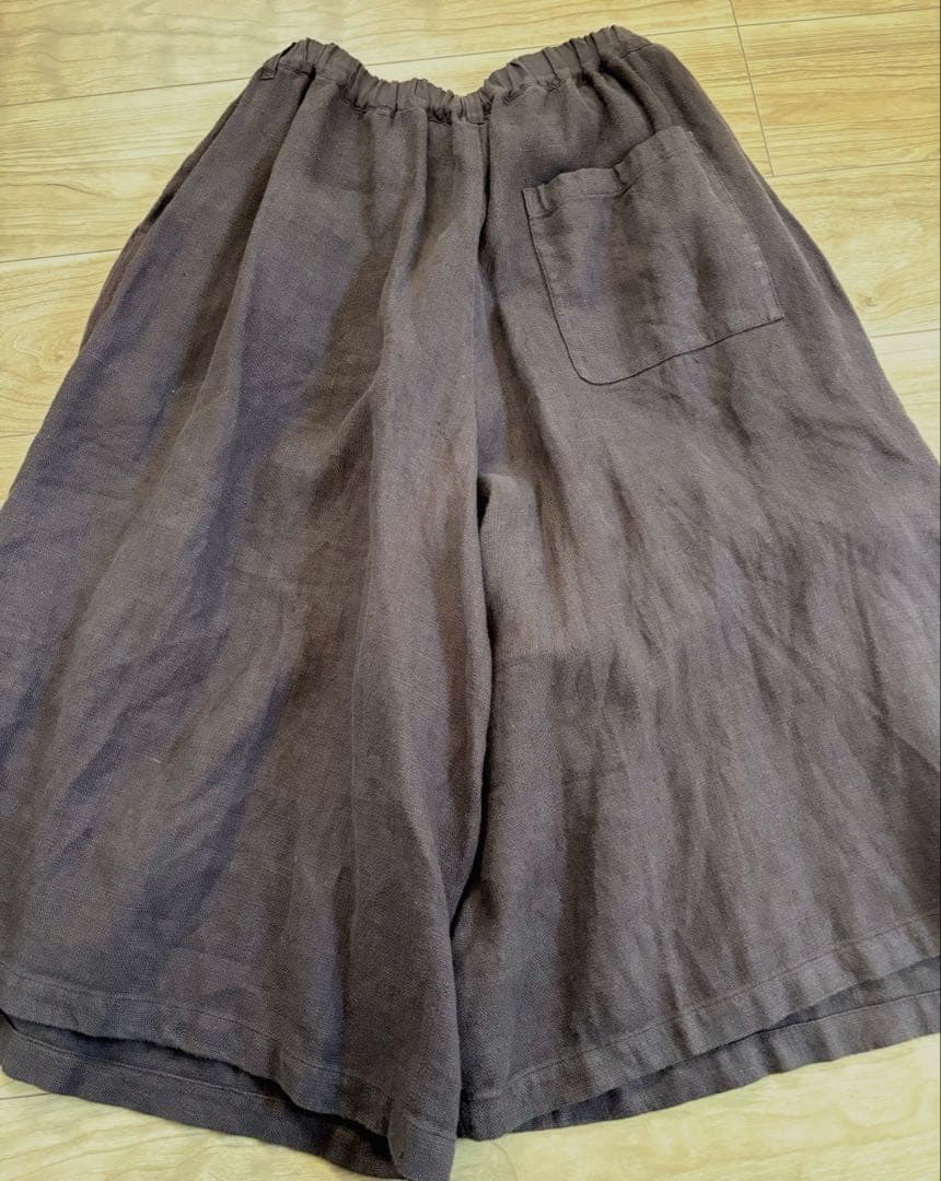 nest Robe ヘビーリネンタックキュロット　ダークブラウン