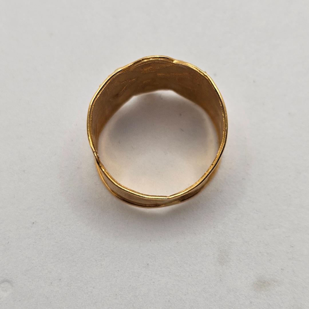 【希少】刻印875 (21金)ヴィンテージ デザインリング 2.7g 16号