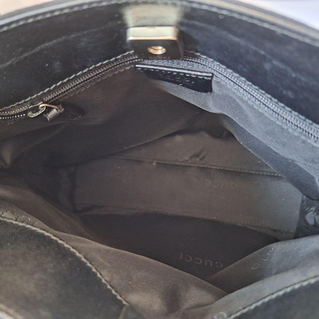 【美品】GUCCI レザー ナイロン ミニトートバッグ ブラック イタリア製