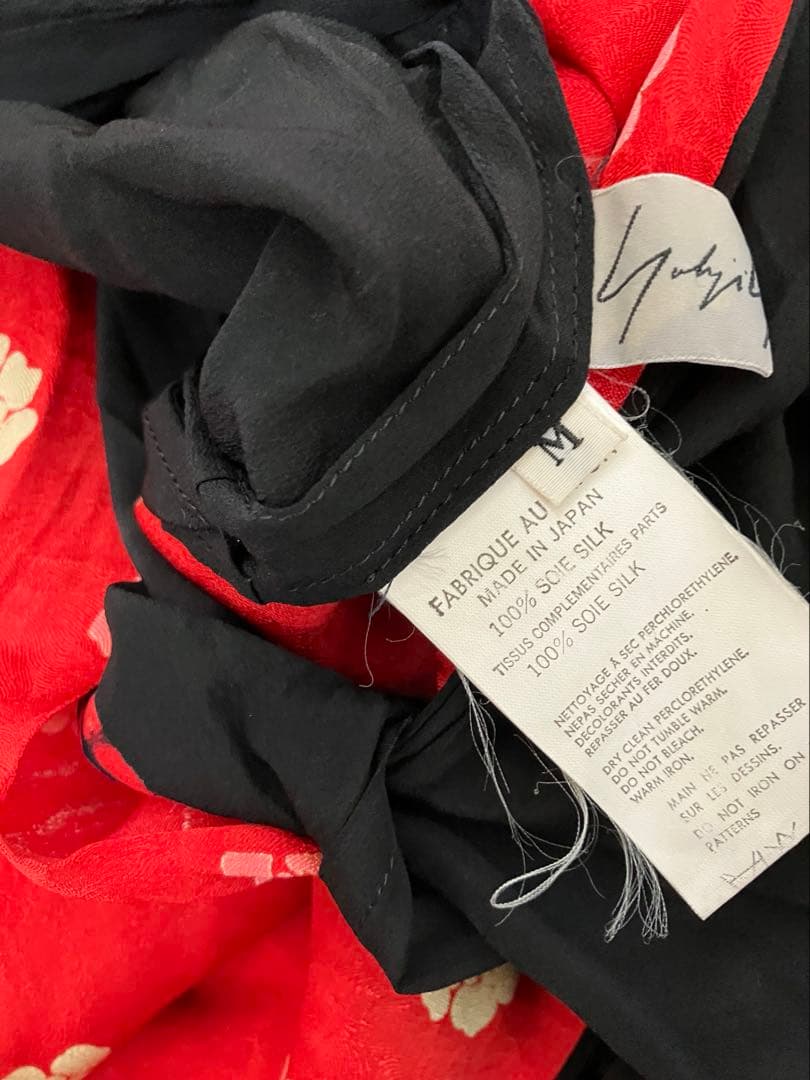 ★ シルク100% ヨウジヤマモト 日本製 ファム シルク 絞り染め ワンピース