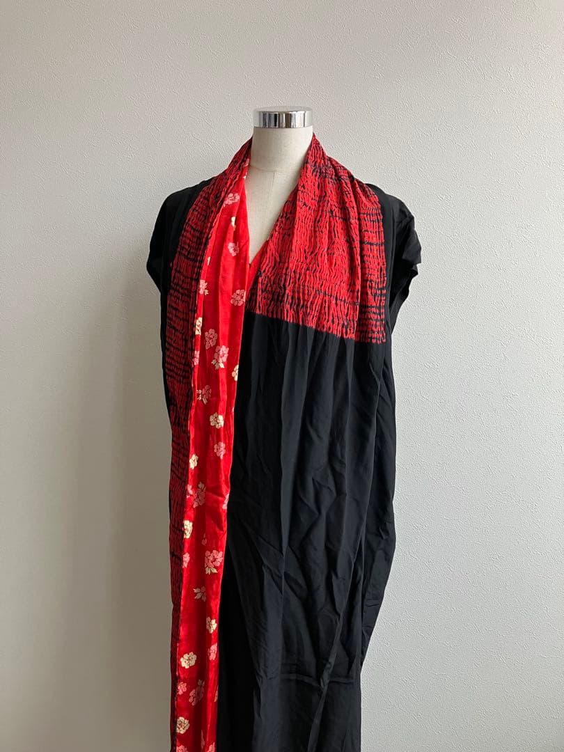 ★ シルク100% ヨウジヤマモト 日本製 ファム シルク 絞り染め ワンピース