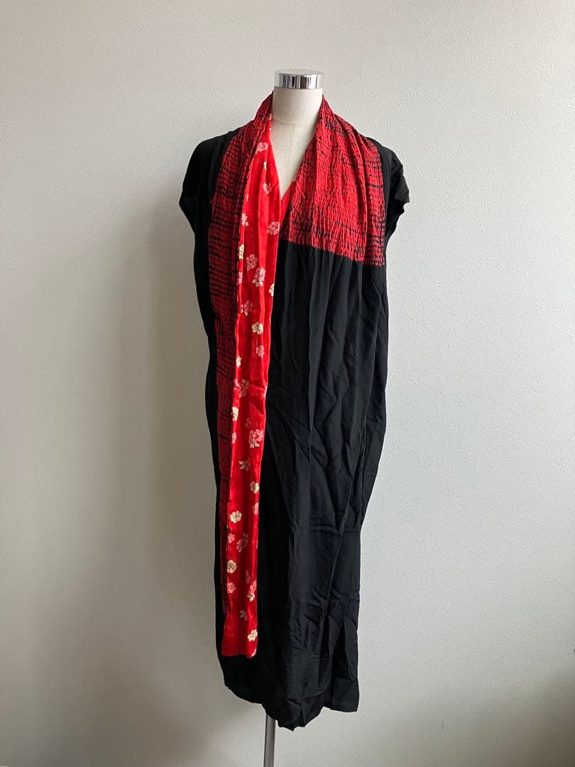 ★ シルク100% ヨウジヤマモト 日本製 ファム シルク 絞り染め ワンピース