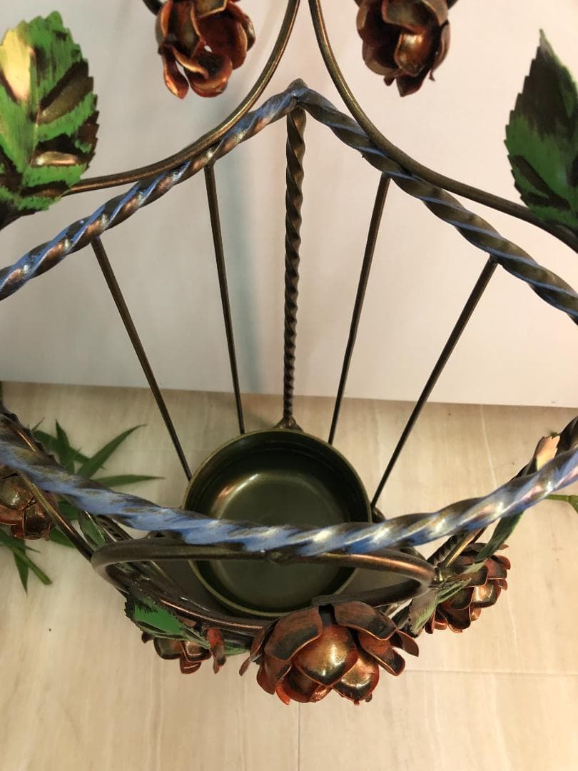 イタリア製 ローズ コーナー傘立て ハンドペイント アンブレラスタンド 輸入雑貨