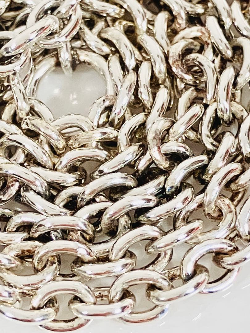 【超美品】GUCCI オーバル チェーン ネックレス 男女兼用 シルバー92