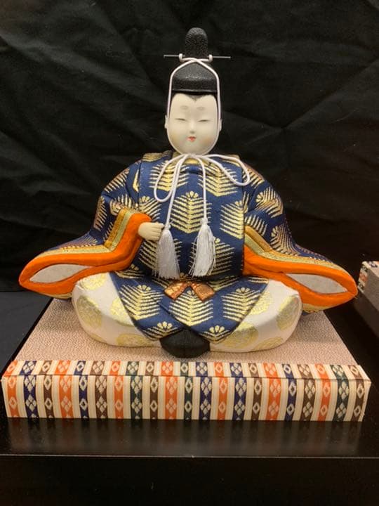 紺金　木目込み　15人揃い　① 雛人形