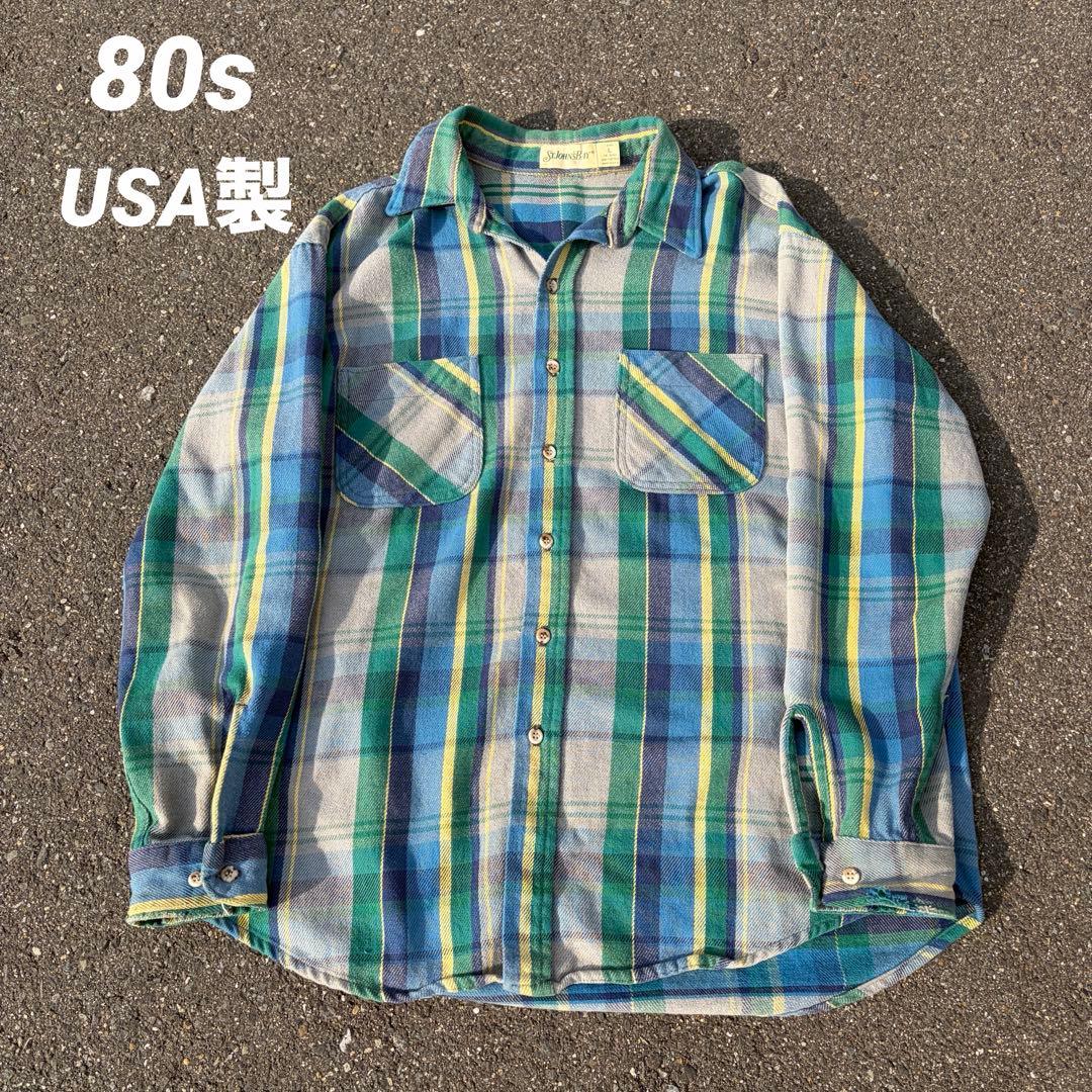 名作✨ 80s~90s St John's Bay ネルシャツ USA製