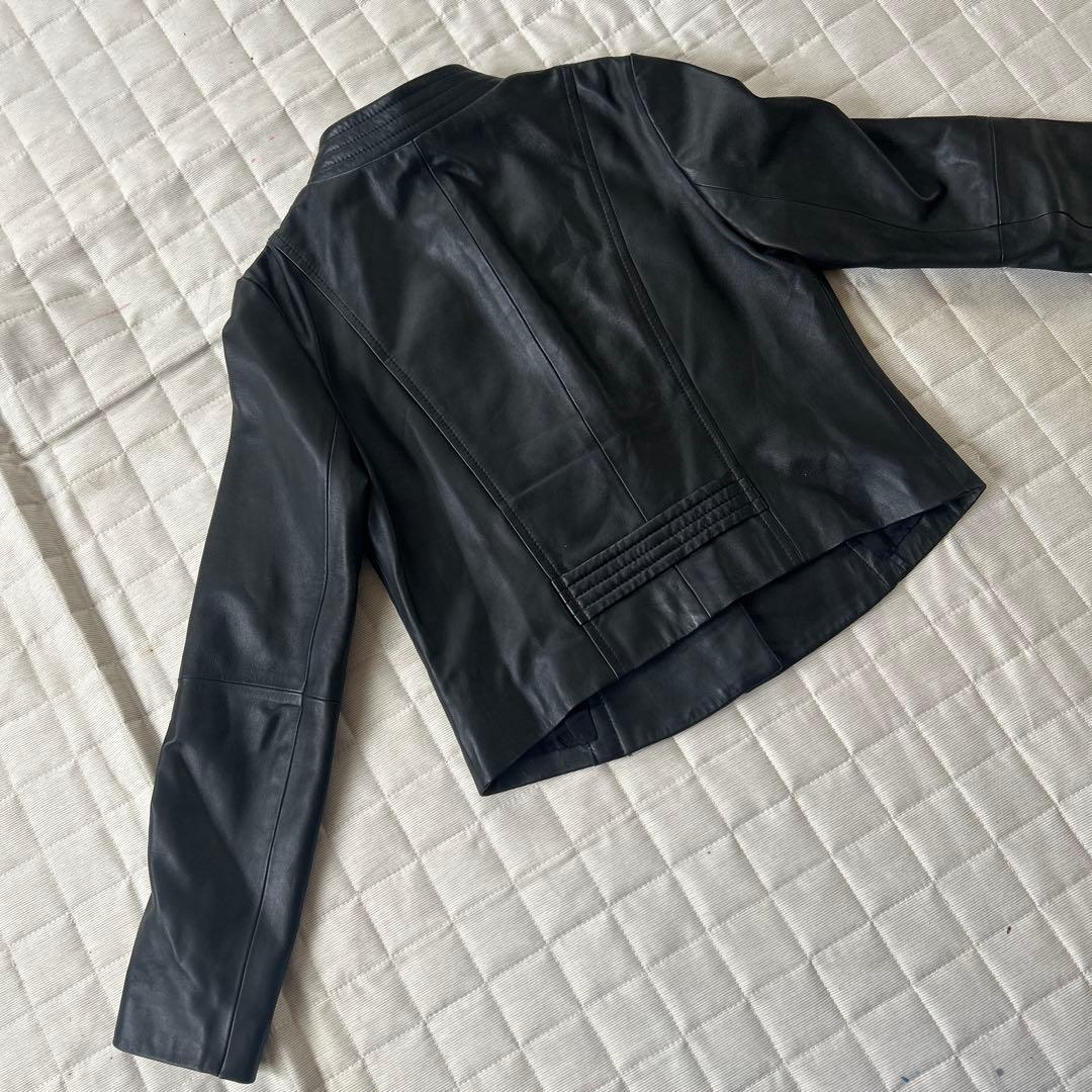 【新品未使用】セオリーリュクスノーカラーラムレザージャケット最高級羊革38