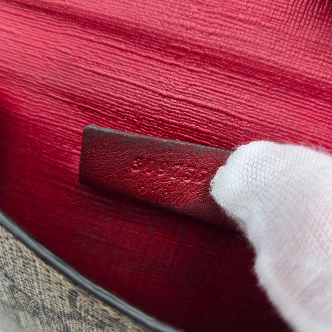 【希少】 GUCCI グッチ 折り財布 財布 GG スプリーム ベルト レッド