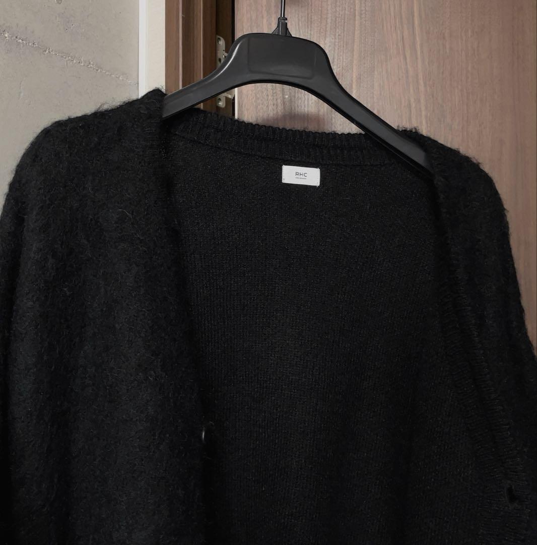 美品 ロンハーマン RHC 厚手 モヘアニットカーディガン S ブラック