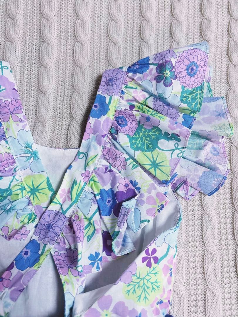 新品　Jacadi × LIBERTY 花柄　フリルスリーブ ワンピース 5A