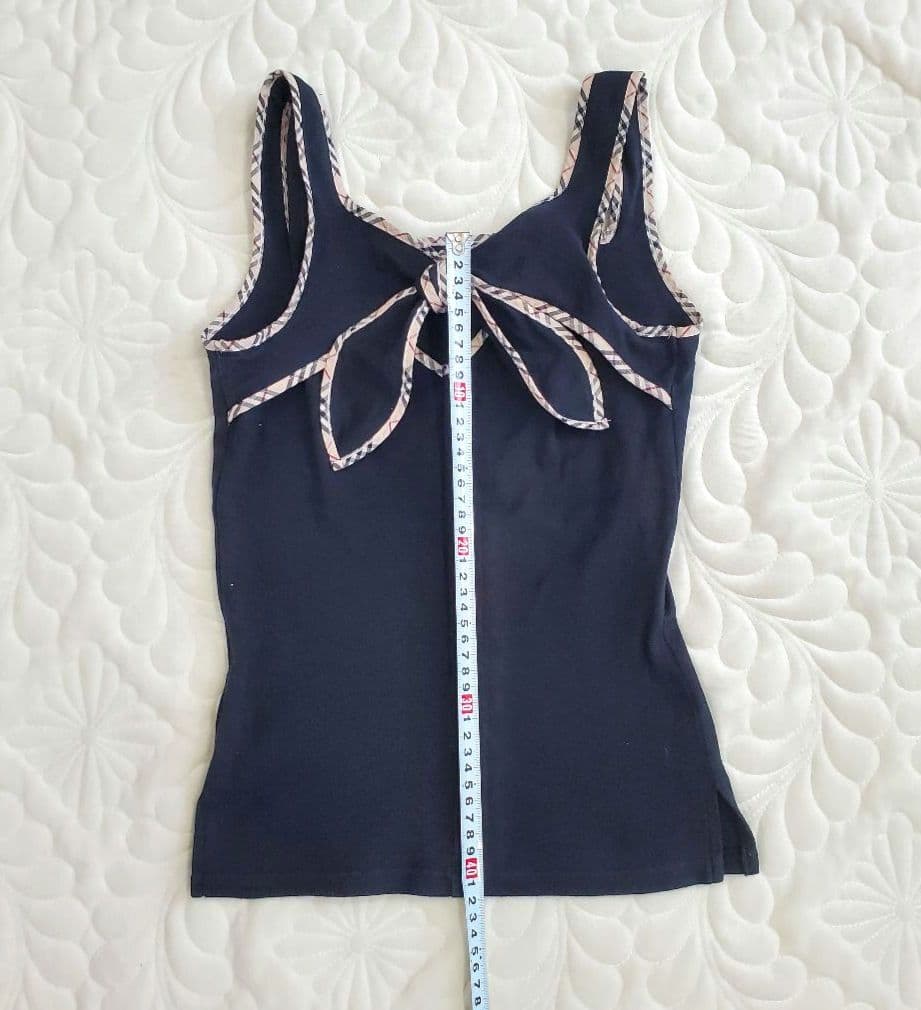 バーバリーブルーレーベル バックリボン ノバチェック ホースロゴ タンクトップ