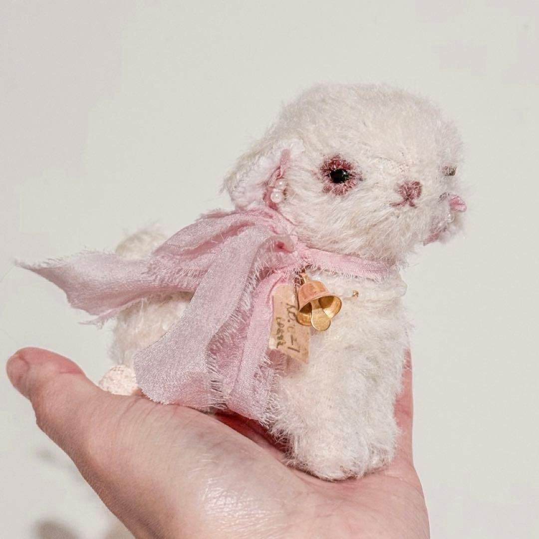 ミルキー仔羊 ぬいぐるみ アンティーク調 海外作家様 ハンドメイド ドールハウス