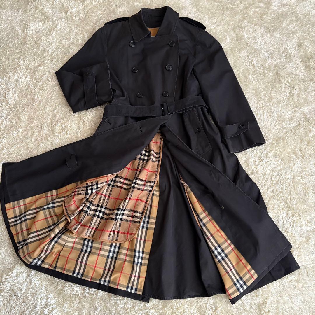 バーバリー トレンチコート ノバチェック ダブル ライナー M〜L 黒