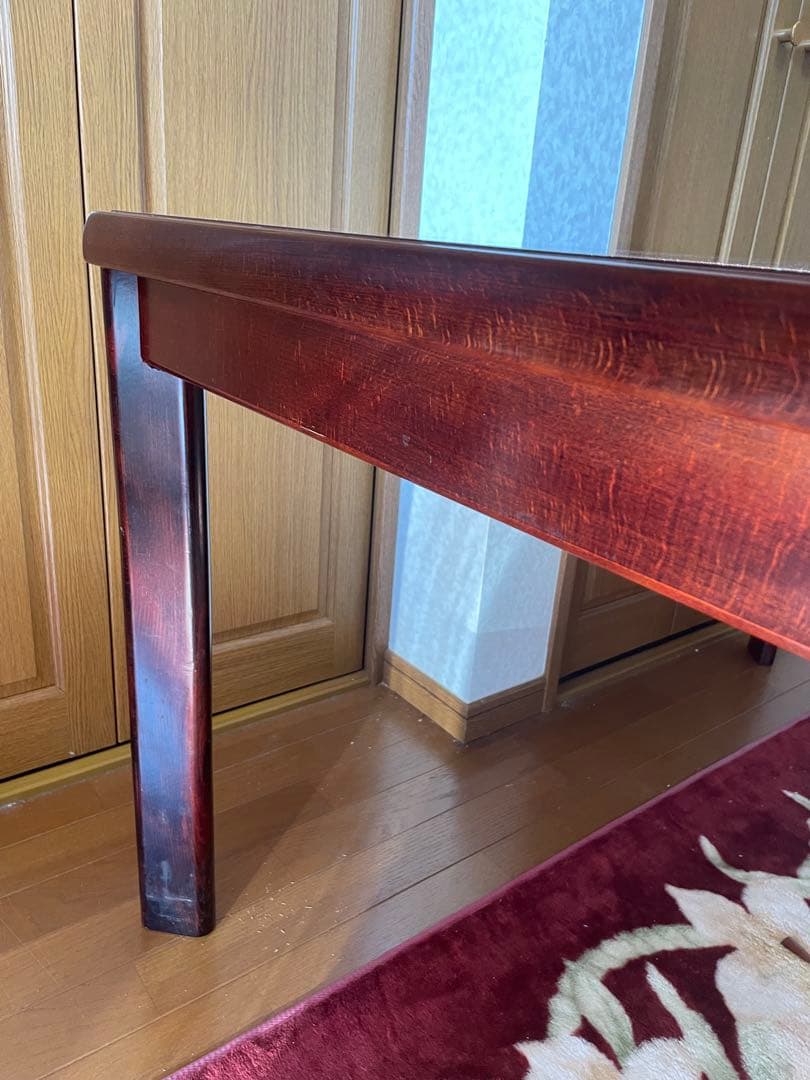 カリモク家具　アンティーク　ダークブラウン木製ダイニングテーブル