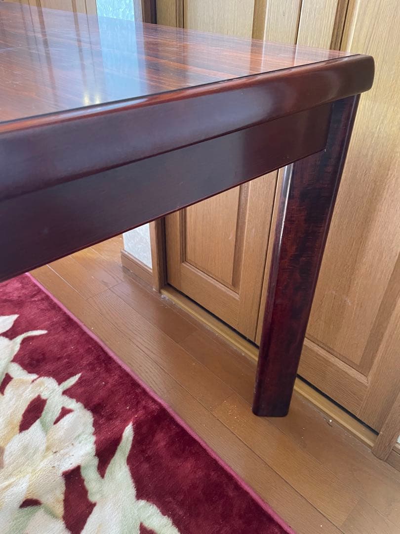 カリモク家具　アンティーク　ダークブラウン木製ダイニングテーブル