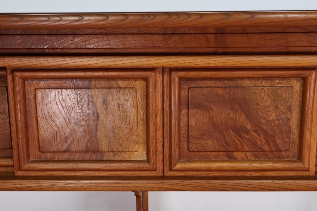 特注品　総無垢欅製　茶棚　茶箪笥　飾り棚　茶道具　煎茶道具 BJ221