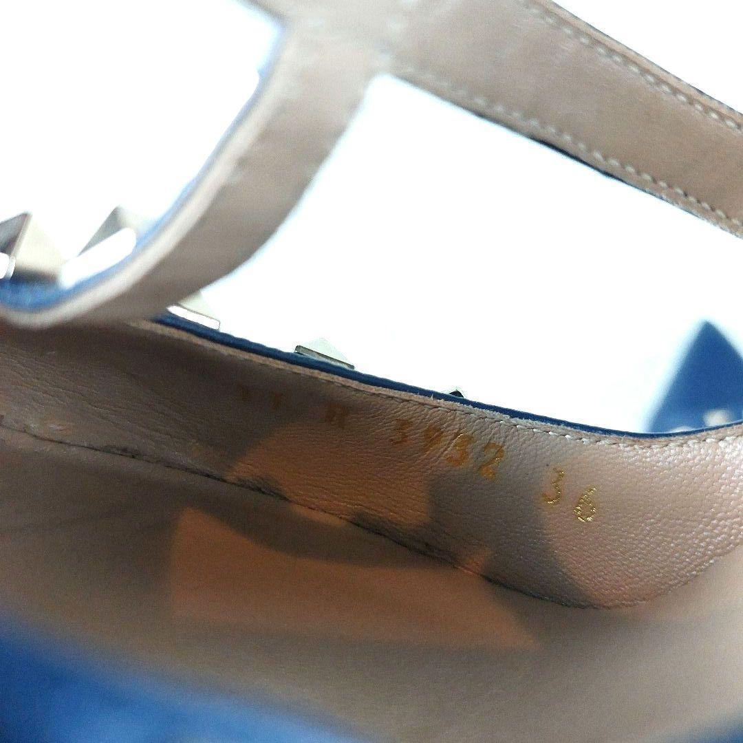 極美品 VALENTINO ガラヴァーニ ロックスタッズストラップレザーパンプス