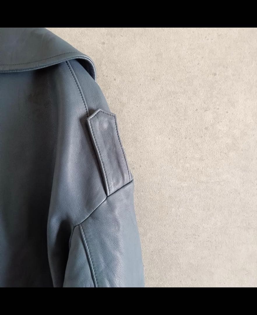 あちゃちゅむ★ダブル ライダースジャケット★山羊革 裏地猫柄