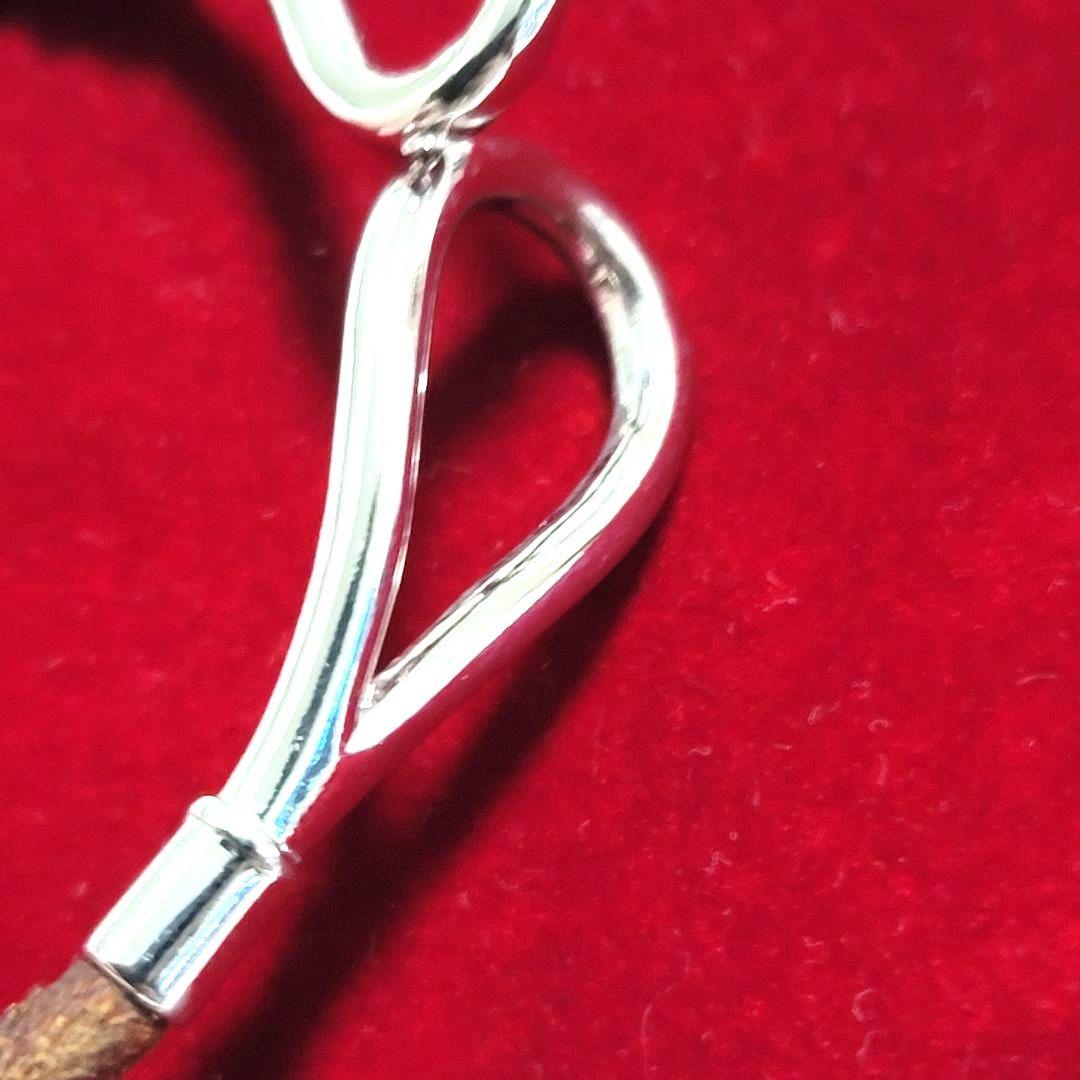 美品 エルメス ジャンボ ブレスレット レザー シルバー金具 ブラウン