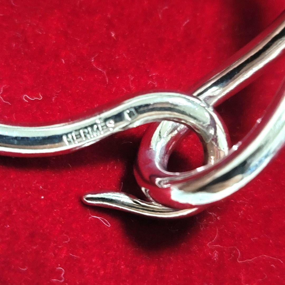 美品 エルメス ジャンボ ブレスレット レザー シルバー金具 ブラウン