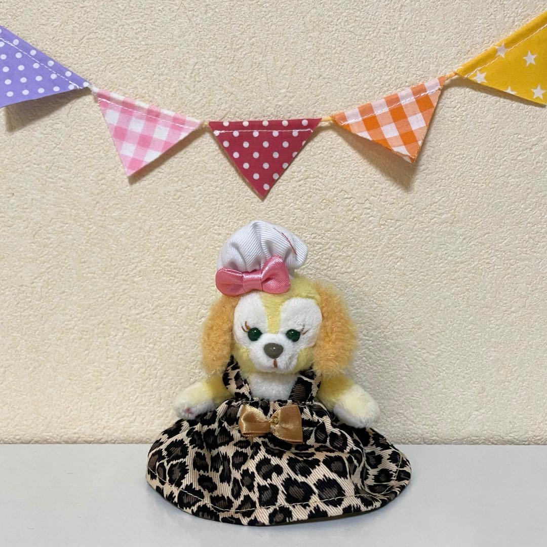 ハンドメイド★ベージュ。ヒョウ柄♡レオパードワンピース★ぬいば♡ストラップ用コス