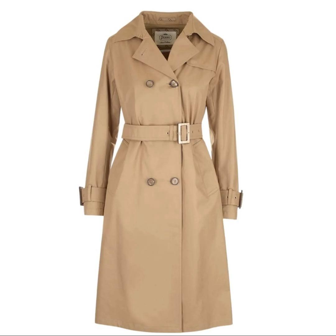 美品 Herno ベージュ トレンチコート タグあり
