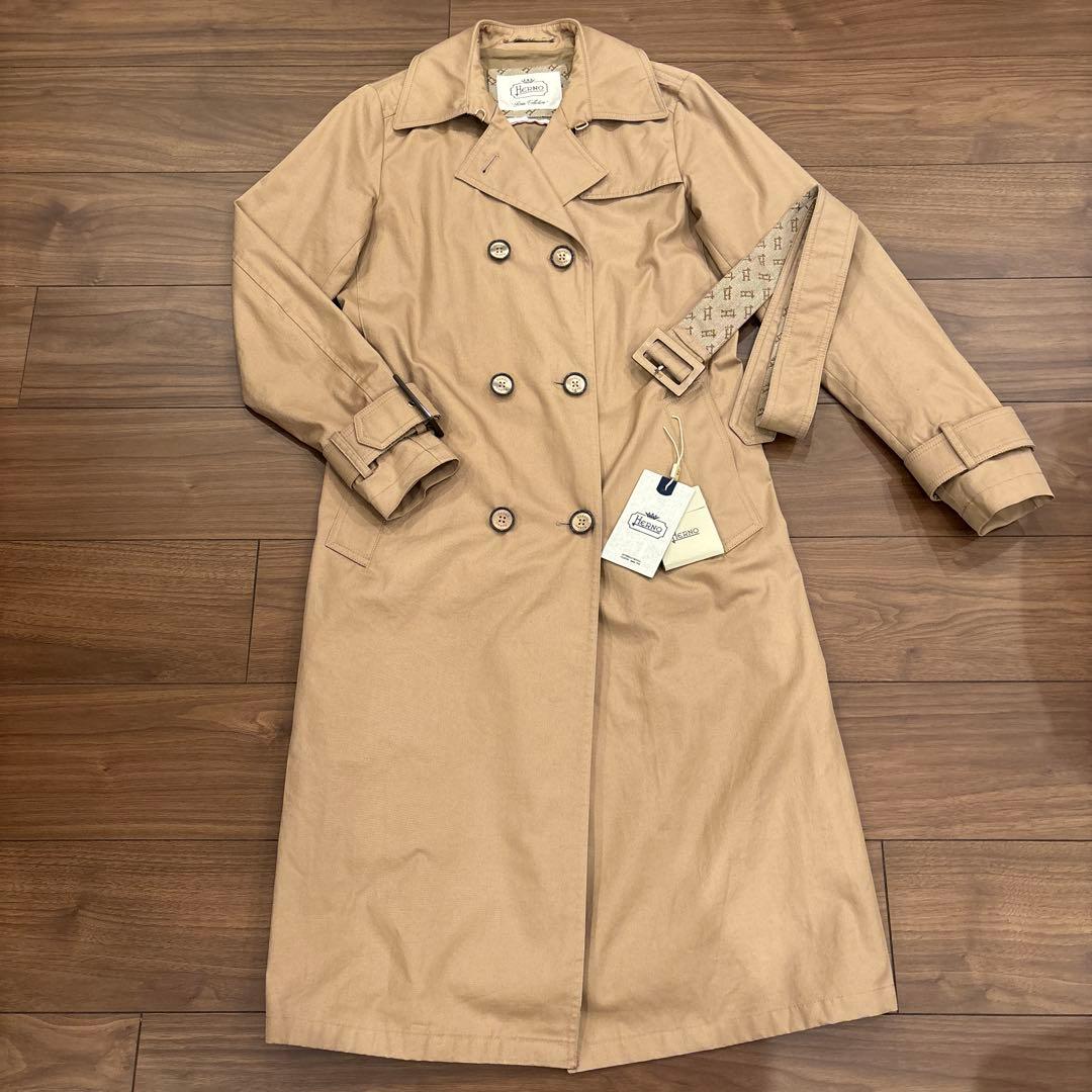 美品 Herno ベージュ トレンチコート タグあり