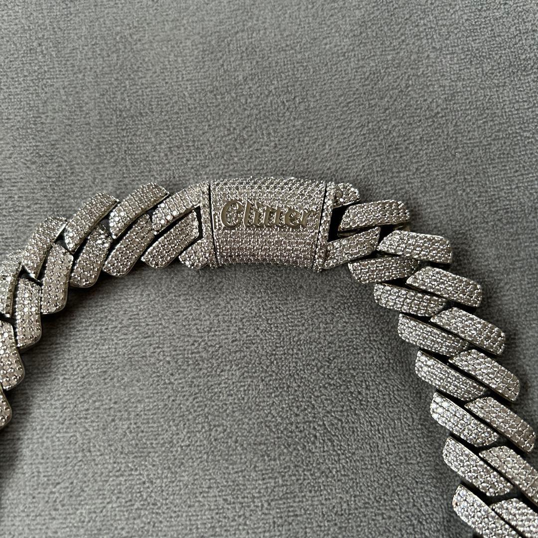 Glitter シルバー チェーンネックレス