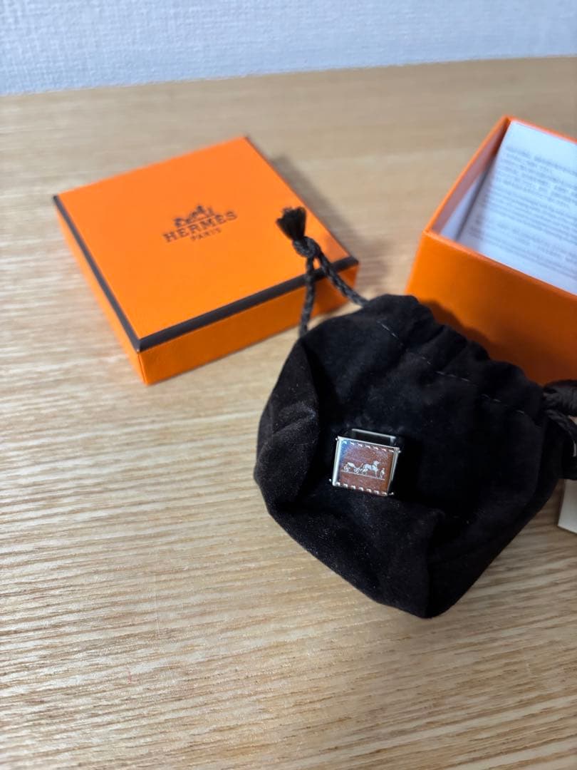 エルメス　スカーフリング　ツイリー ミニ ボルデュックシルバー