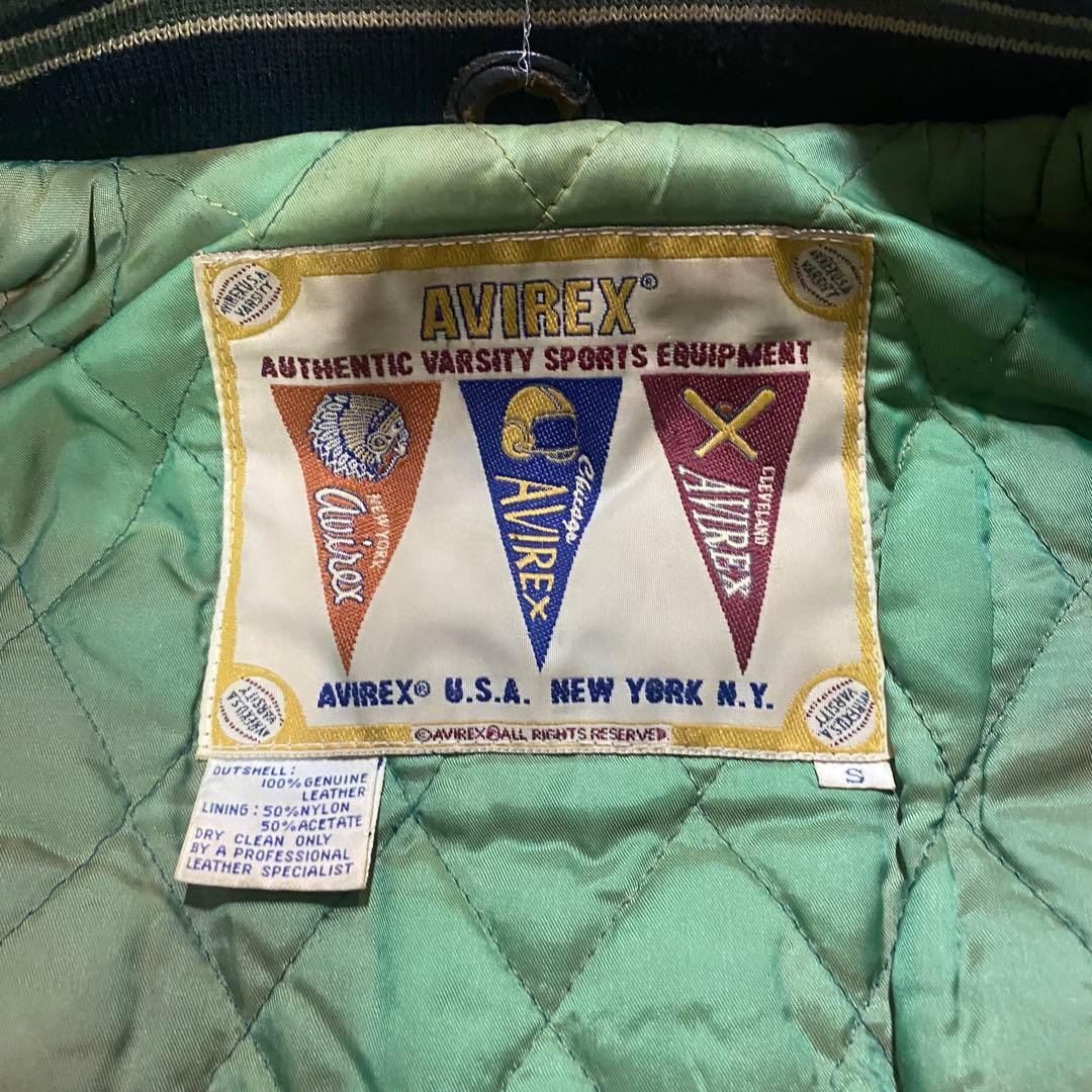 70's 80s avirex leather varsity jacket短丈