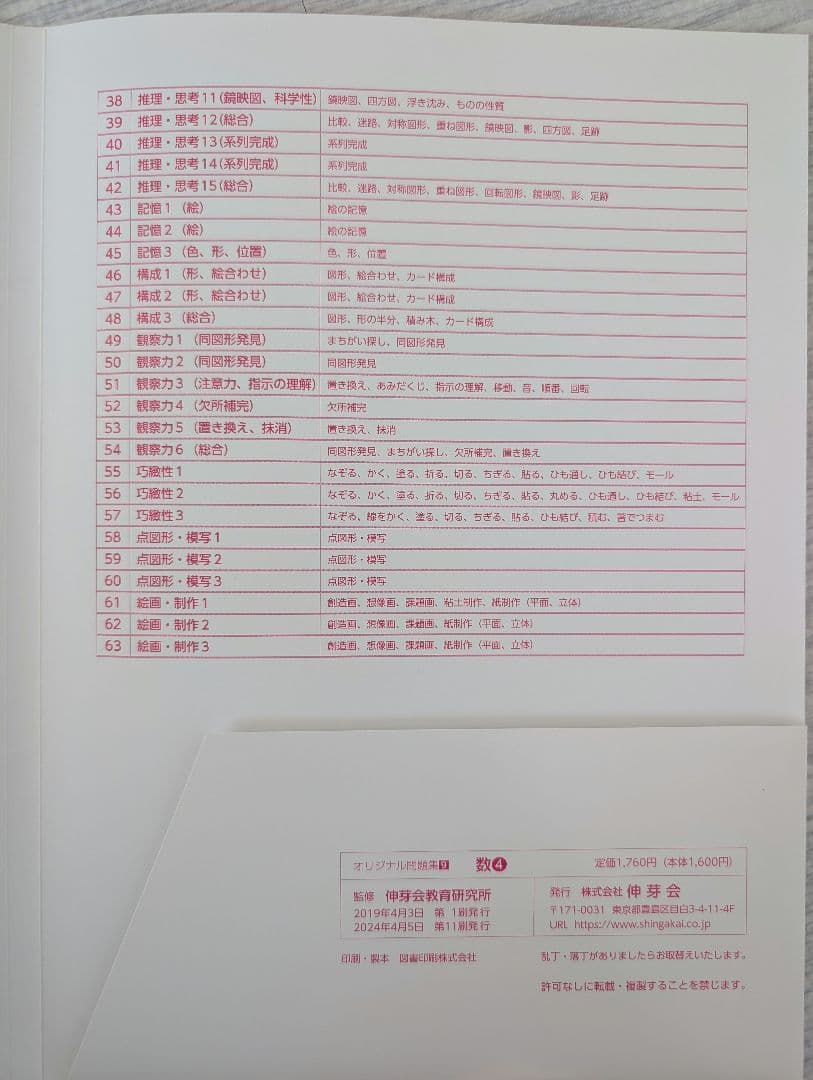 【2024年購入】伸芽会　オリジナル問題集　改訂版　赤本　63冊セット