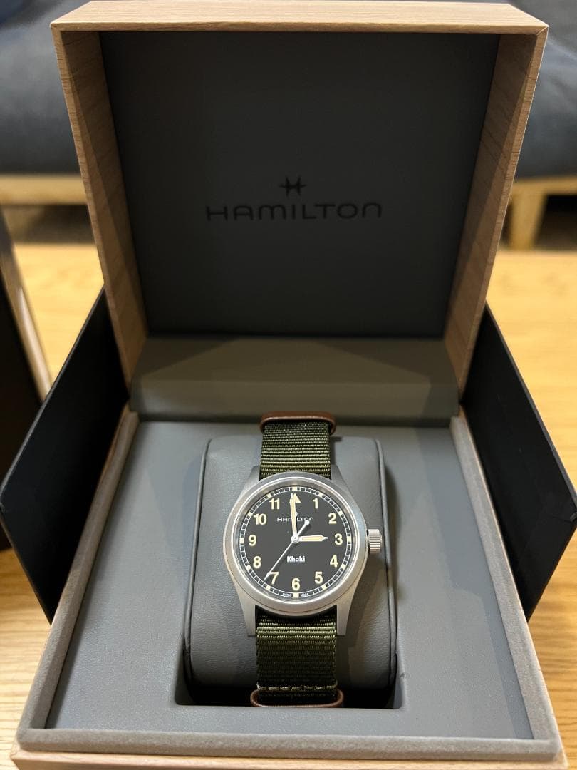Hamilton Khaki Field クォーツ ブラックダイヤル 腕時計