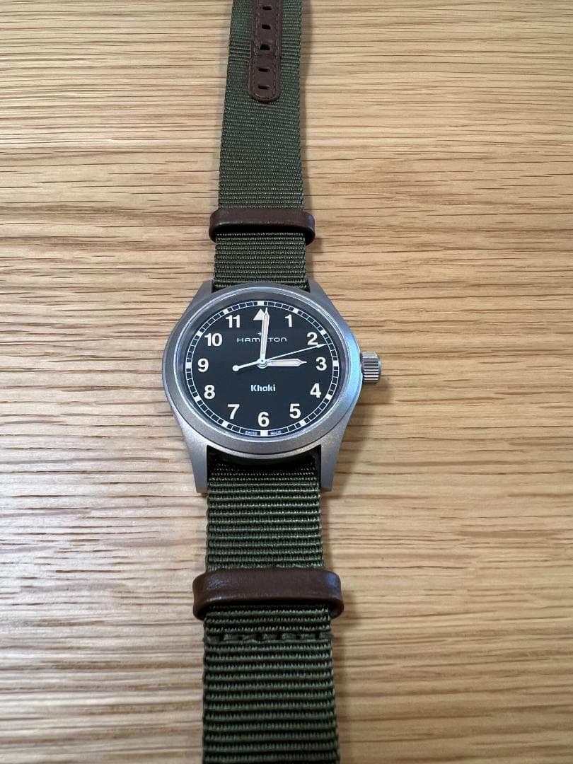 Hamilton Khaki Field クォーツ ブラックダイヤル 腕時計
