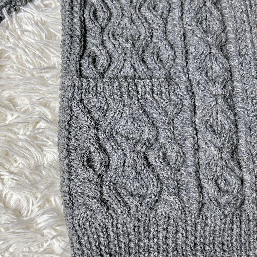 希少☆インバーアラン 3Aカーディガン 茶タグ ケーブルニット スコットランド