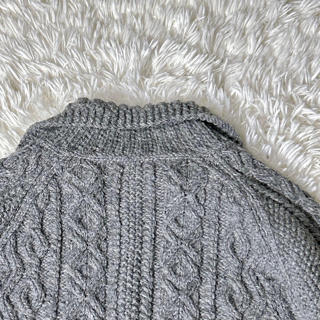 希少☆インバーアラン 3Aカーディガン 茶タグ ケーブルニット スコットランド