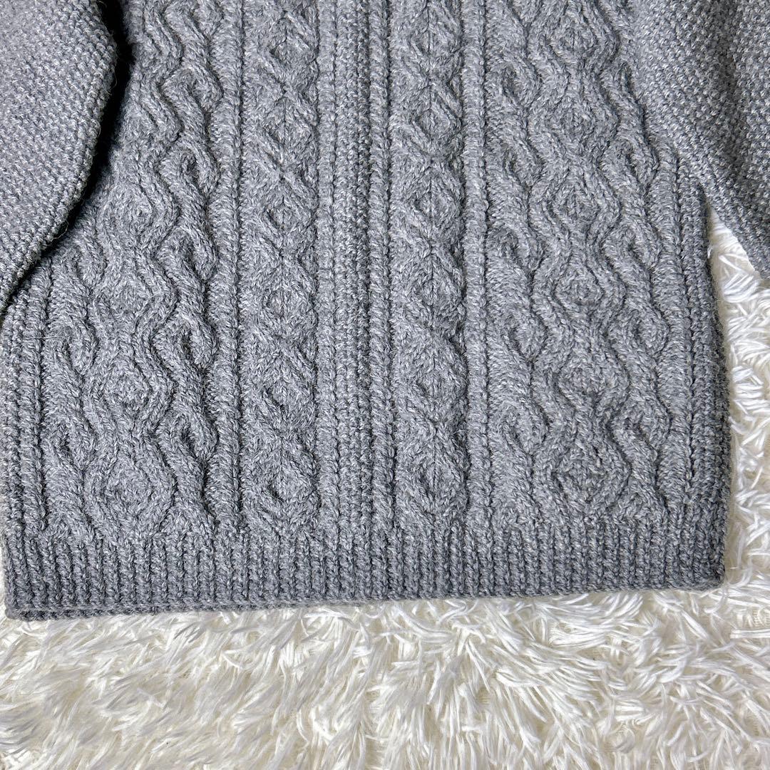 希少☆インバーアラン 3Aカーディガン 茶タグ ケーブルニット スコットランド