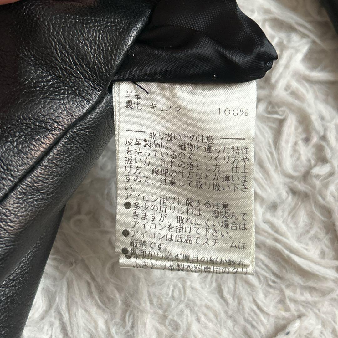 美品⁂ラムレザージャケット　ダブル　フォックスファー取り外し可能　ブラック　S