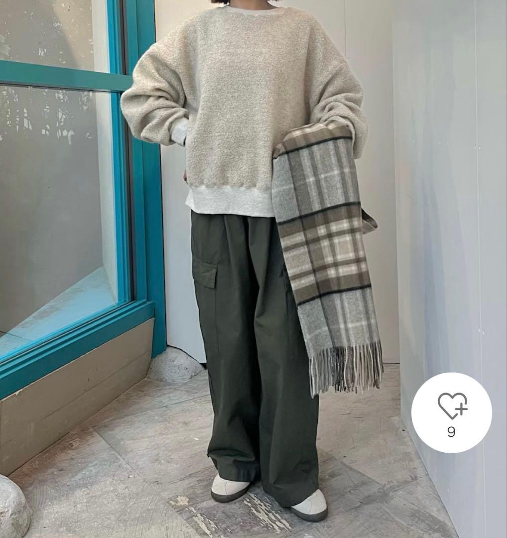 新品　かぐれ　今季　ウール ボアプルオーバー　2025秋冬　ライトベージュ