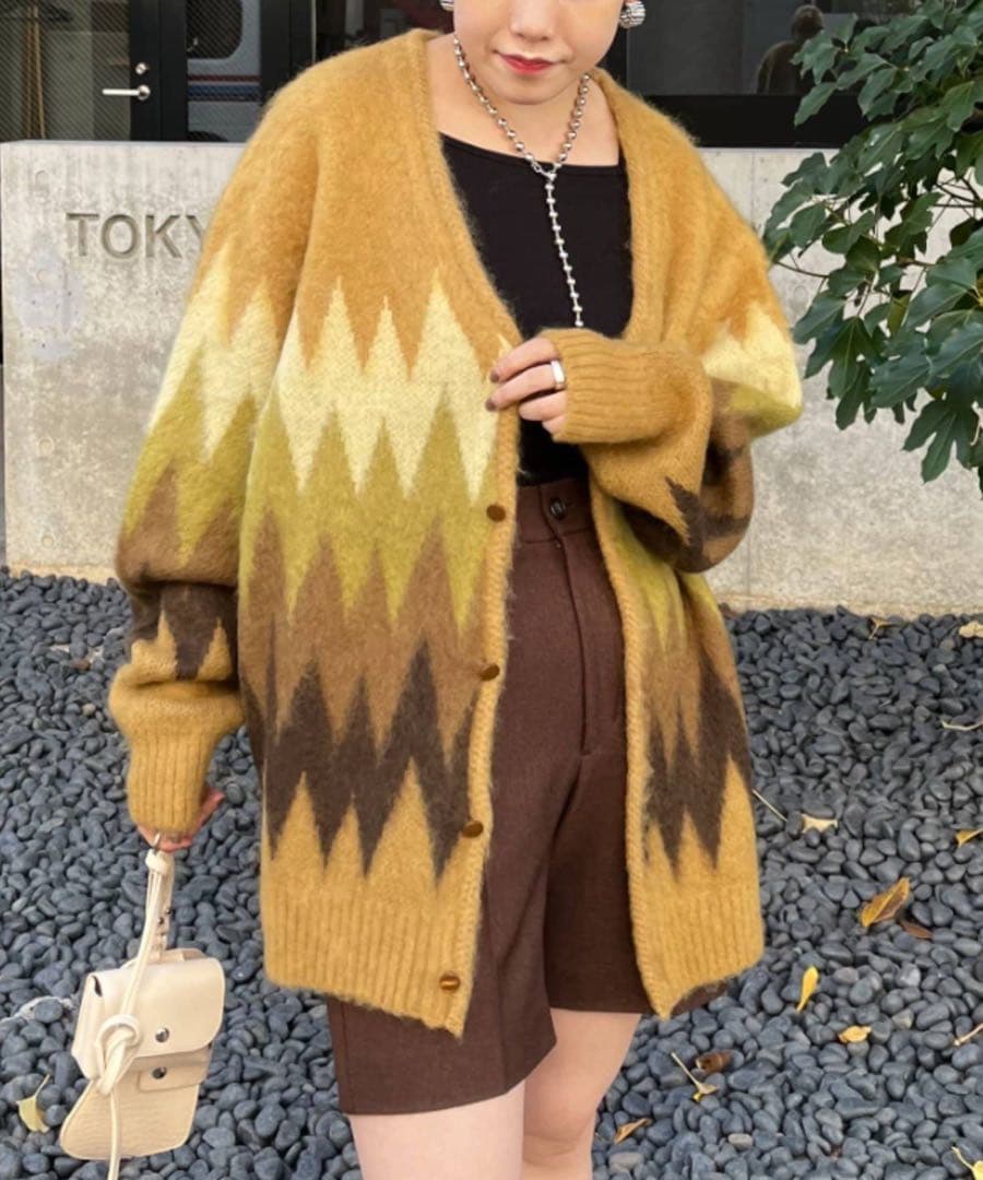 Needles ニードルズ モヘア カーディガン zigzag XS 人気