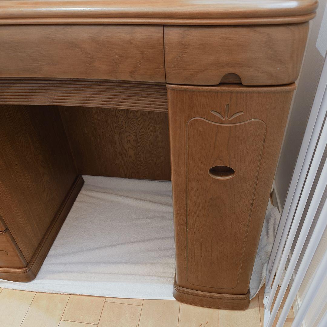 【大幅お値下げ】　天然木ドレッサー　鏡台　三面鏡　アンティーク　大塚化学　化粧台